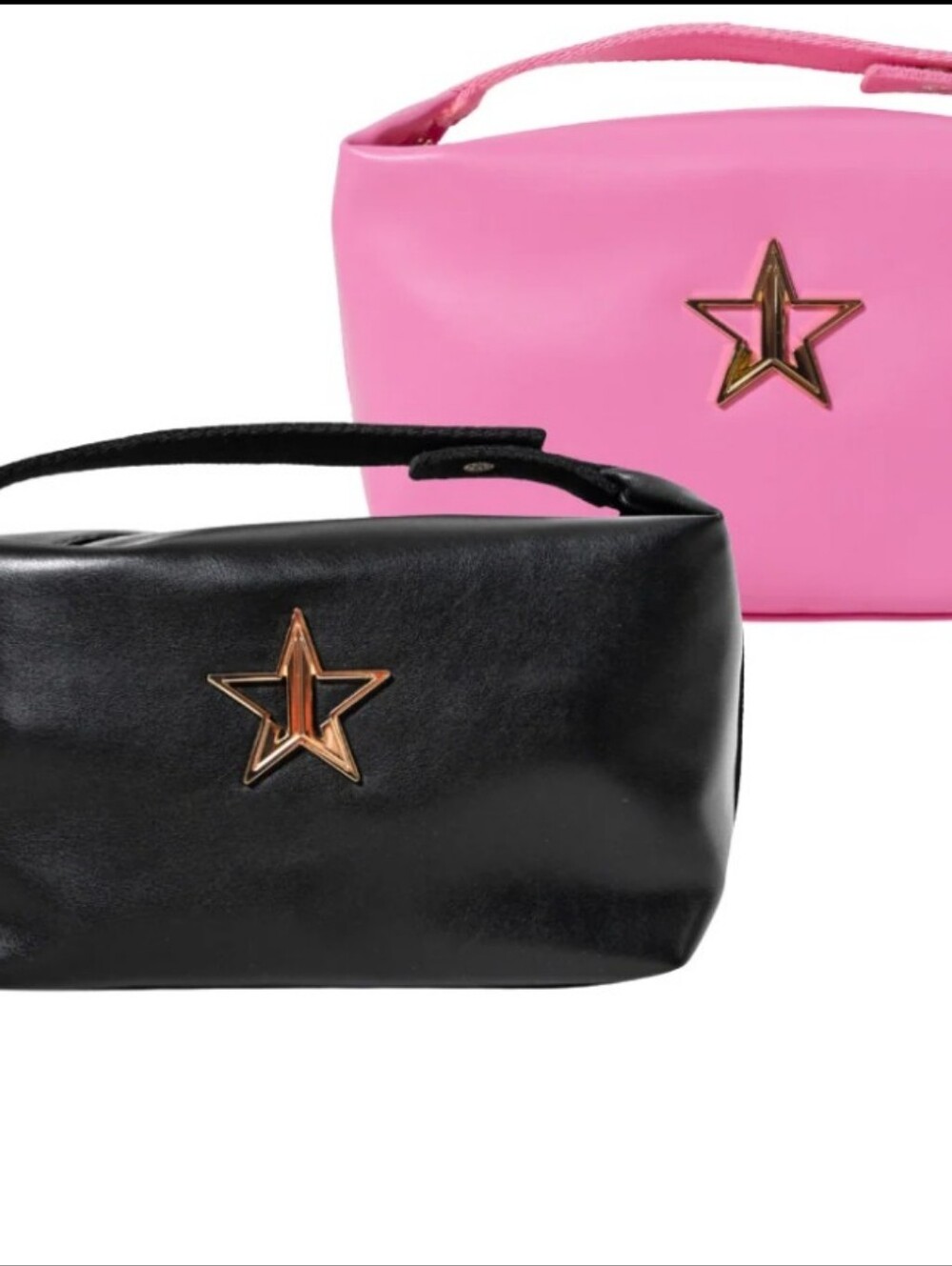 Jeffree star Black Faux Leather Snap Clip Bag - Black & Pink